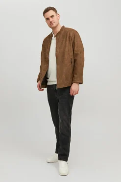 Chaqueta biker efecto piel PLUS