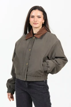 Chaqueta bomber con cuello pana