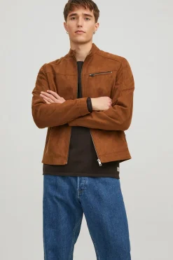 Chaqueta motera simil ante