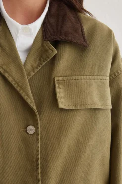 Chaqueta oversize cuello pana