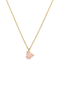 Collar Adorable Heart Pink Ba&ntilde;o Oro