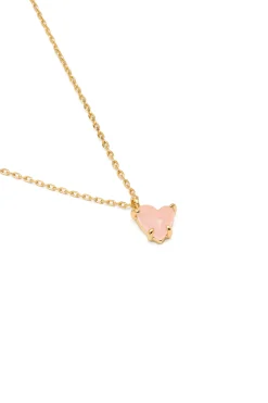 Collar Adorable Heart Pink Ba&ntilde;o Oro