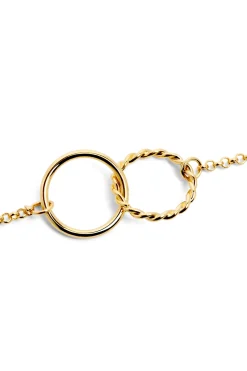 Collar Circles Twist Ba&ntilde;o Oro