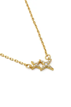 Collar Duo Spark Plata Ba&ntilde;o Oro