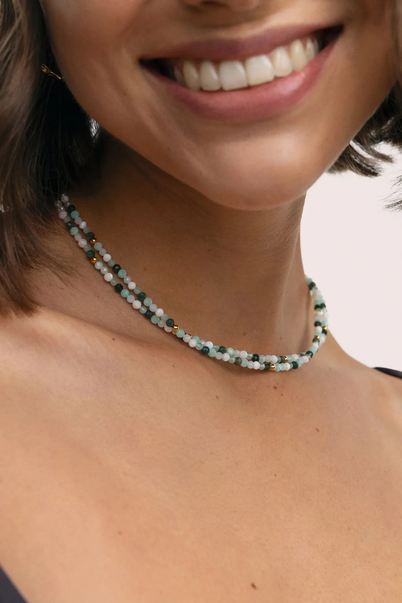 Collar Long Altea Ice Acero Baño Oro