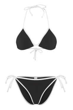 Conjunto de bikini triangular B&W