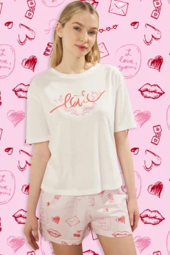 Conjunto de pijama corto amor