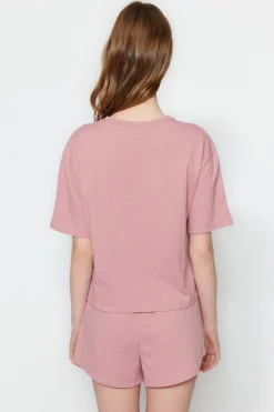 Conjunto de pijama corto liso