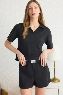 Conjunto de pijama corto polo canal&eacute;