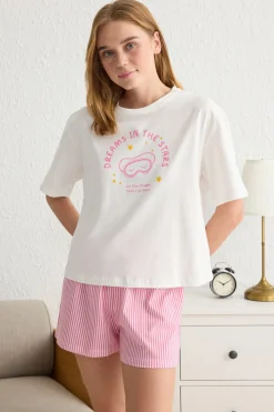 Conjunto de pijama corto rayas