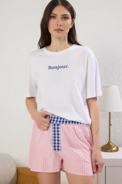 Conjunto de pijama corto rayas