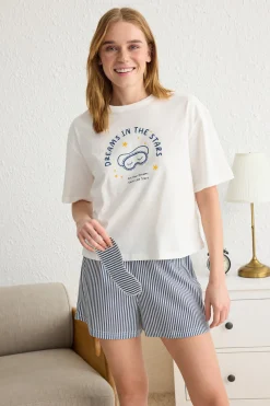 Conjunto de pijama corto rayas