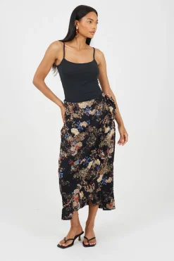 Falda con estampado floral