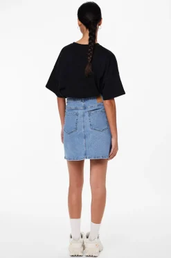 Falda corta denim