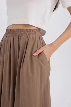 Falda maxi plisada