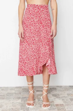 Falda midi abertura