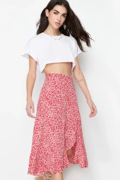 Falda midi abertura