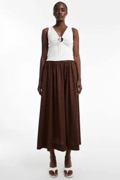 Falda midi algod&oacute;n