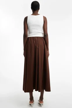 Falda midi algod&oacute;n
