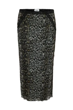 Falda midi animal cinturilla