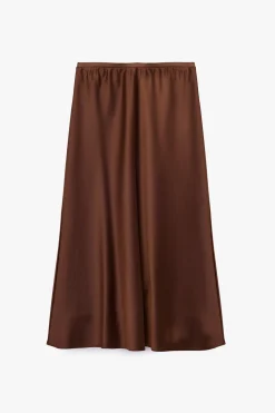 Falda midi de corte regular con cintura est&aacute;ndar