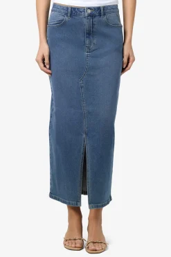 Falda midi denim