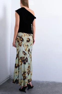Falda midi de viscosa
