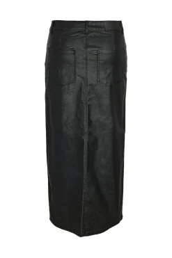 Falda midi efecto coated.