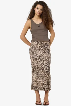 Falda midi leopardo cinturilla