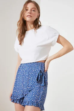 Falda pantal&oacute;n corta estampada