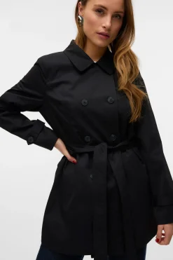 Gabardina 3/4 con cintur&oacute;n mujer
