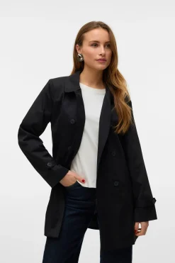 Gabardina 3/4 con cintur&oacute;n mujer