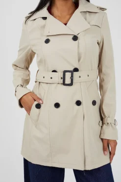 Gabardina con cintur&oacute;n y botones