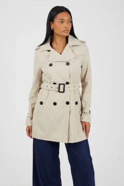Gabardina con cintur&oacute;n y botones