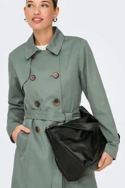 Gabardina midi con cintur&oacute;n