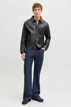 Jeans flare tiro alto algod&oacute;n