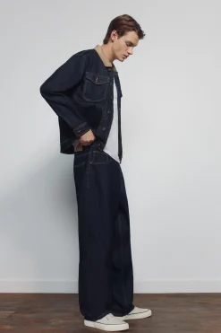 Jeans lavado desencolado wide leg