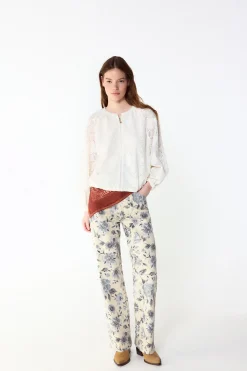 Jeans recto flores