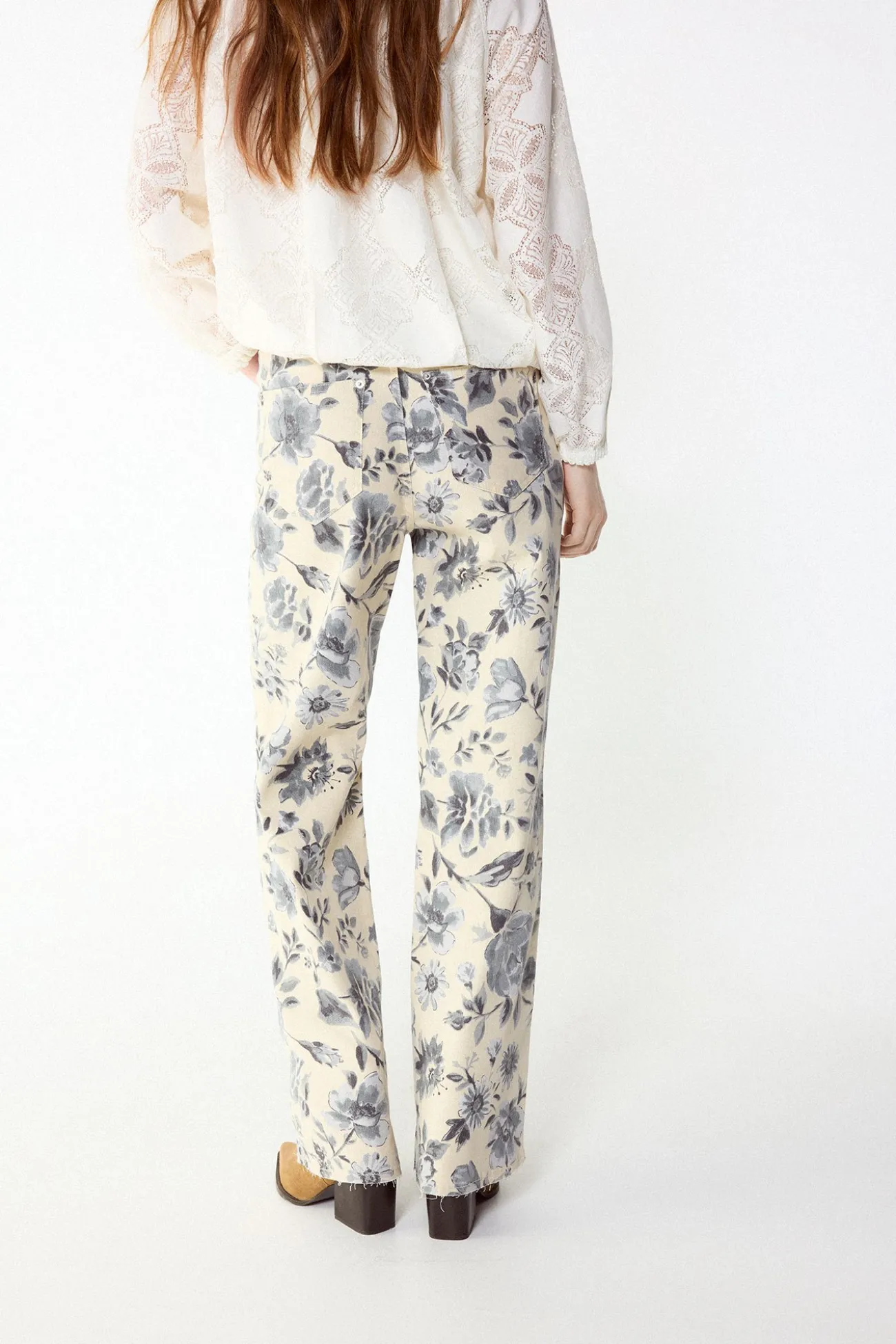 Jeans recto flores