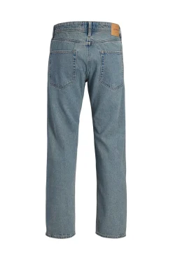 Jeans relaxed tiro medio vaquero