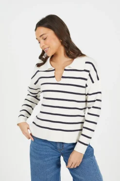 Jersey a rayas con cuello polo