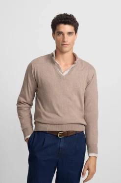 Jersey cuello pico retro