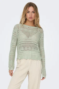 Jersey cuello redondo calado