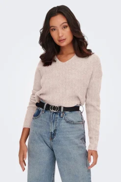 Jersey de canalé cuello pico