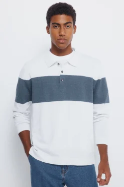 Jersey raya cuello polo