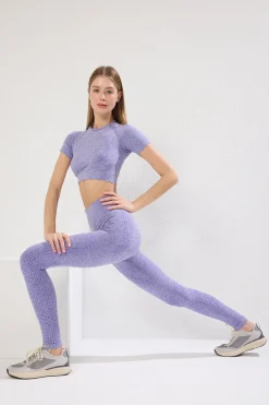 Legging deportivo largo tiro alto jaspeado