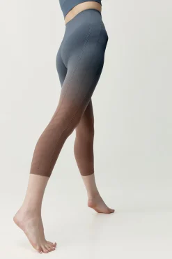 Leggings deportivos Dione gris y marr&oacute;n