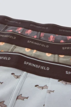 Pack 3 boxers animales marinos