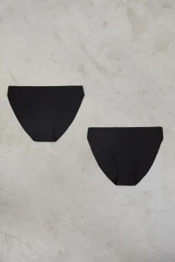 Pack 2 bragas cl&aacute;sicas negro laser cut