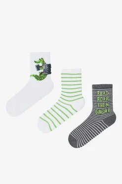 Pack 3 calcetines tobilleros dragon rayas